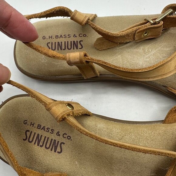 G.H. Bass & Co. Women's Margie Leather Sandal Tan Lt. Brown Size 7.5W - Picture 7 of 9